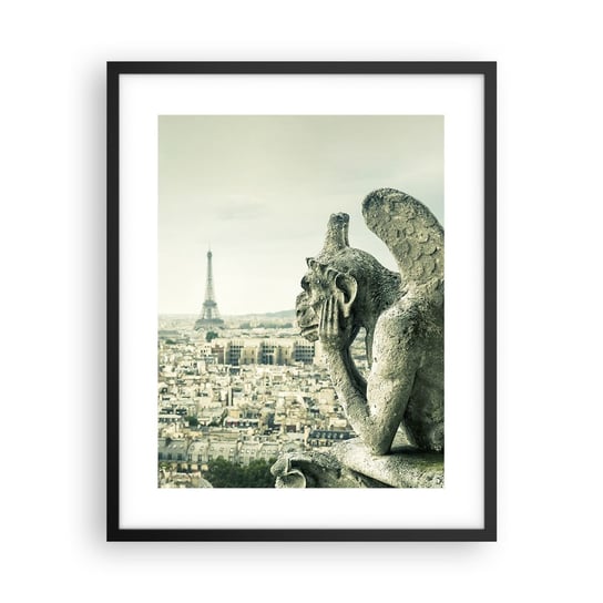 Obraz - Plakat - Paryskie pogaduchy - 40x50cm - Miasto Paryż Katedra Notre-Dame - Foto Plakaty w ramie koloru czarnego do Salonu Sypialni ARTTOR ARTTOR