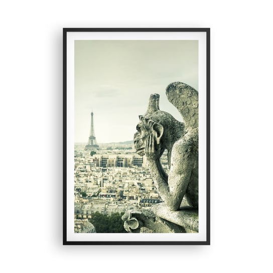 Obraz - Plakat - Paryskie pogaduchy - 61x91cm - Miasto Paryż Katedra Notre-Dame - Foto Plakaty na ścianę w czarnej ramie - Plakat do Salonu Sypialni ARTTOR ARTTOR