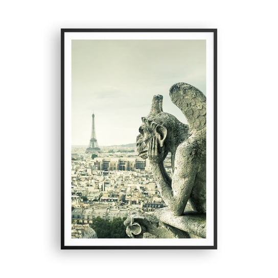Obraz - Plakat - Paryskie pogaduchy - 70x100cm - Miasto Paryż Katedra Notre-Dame - Foto Plakaty w ramie koloru czarnego do Salonu Sypialni ARTTOR ARTTOR
