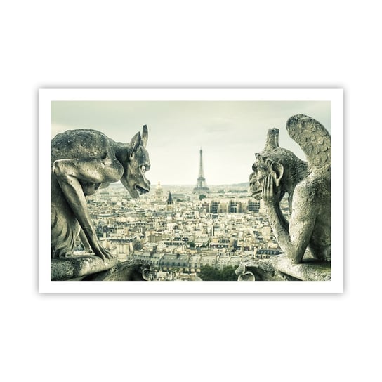 Obraz - Plakat - Paryskie pogaduchy - 91x61cm - Miasto Paryż Katedra Notre-Dame - Foto Plakaty na ścianę bez ramy - Plakat do Salonu Sypialni ARTTOR ARTTOR