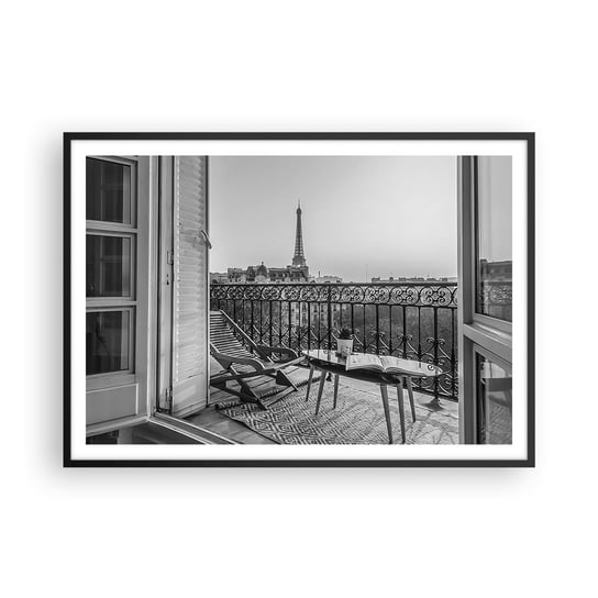 Obraz - Plakat - Paryskie popołudnie - 100x70cm - Miasto Paryż Architektura - Foto Plakaty w ramie koloru czarnego do Salonu Sypialni ARTTOR ARTTOR