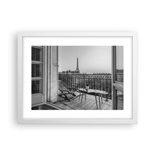 Obraz - Plakat - Paryskie popołudnie - 40x30cm - Miasto Paryż Architektura - Foto Plakaty na ścianę w ramie białej - Plakat do Salonu Sypialni ARTTOR ARTTOR