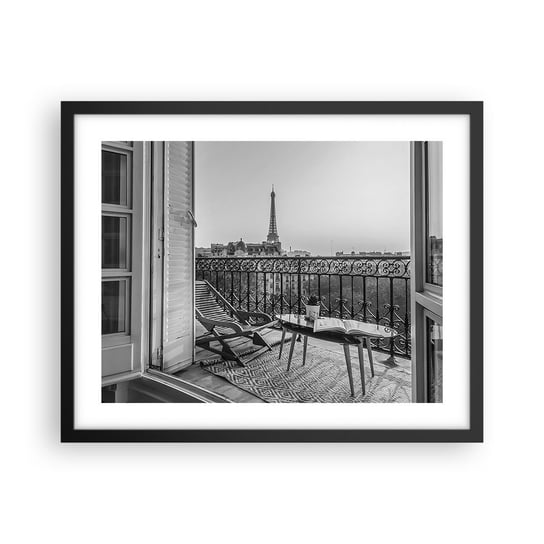 Obraz - Plakat - Paryskie popołudnie - 50x40cm - Miasto Paryż Architektura - Foto Plakaty w ramie koloru czarnego do Salonu Sypialni ARTTOR ARTTOR