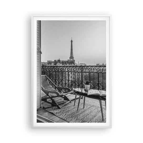 Obraz - Plakat - Paryskie popołudnie - 70x100cm - Miasto Paryż Architektura - Foto Plakaty w ramie koloru białego do Salonu Sypialni ARTTOR ARTTOR