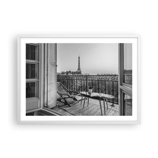 Obraz - Plakat - Paryskie popołudnie - 70x50cm - Miasto Paryż Architektura - Nowoczesny modny obraz Plakat rama biała ARTTOR ARTTOR