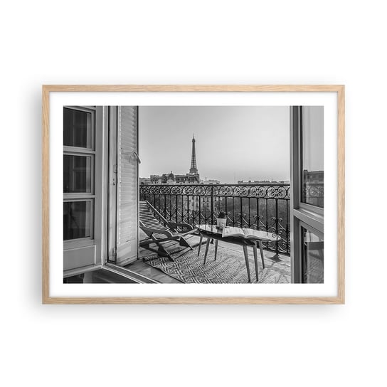 Obraz - Plakat - Paryskie popołudnie - 70x50cm - Miasto Paryż Architektura - Nowoczesny modny obraz Plakat rama jasny dąb ARTTOR ARTTOR