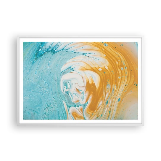 Obraz - Plakat - Pastelowy wir - 100x70cm - Abstrakcja Sztuka Sztuka Nowoczesna - Foto Plakaty w ramie koloru białego do Salonu Sypialni ARTTOR ARTTOR