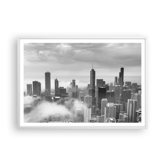 Obraz - Plakat - Pejzaż amerykański - 100x70cm - Architektura Miasto Stany Zjednoczone - Foto Plakaty w ramie koloru białego do Salonu Sypialni ARTTOR ARTTOR