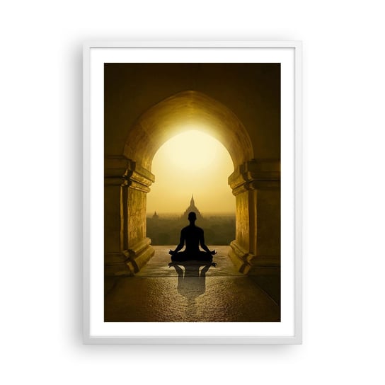 Obraz - Plakat - Pełna harmonia - 50x70cm - Medytacja Świątynia Budda - Nowoczesny modny obraz Plakat rama biała ARTTOR ARTTOR