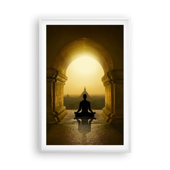 Obraz - Plakat - Pełna harmonia - 61x91cm - Medytacja Świątynia Budda - Foto Plakaty na ścianę w ramie białej - Plakat do Salonu Sypialni ARTTOR ARTTOR