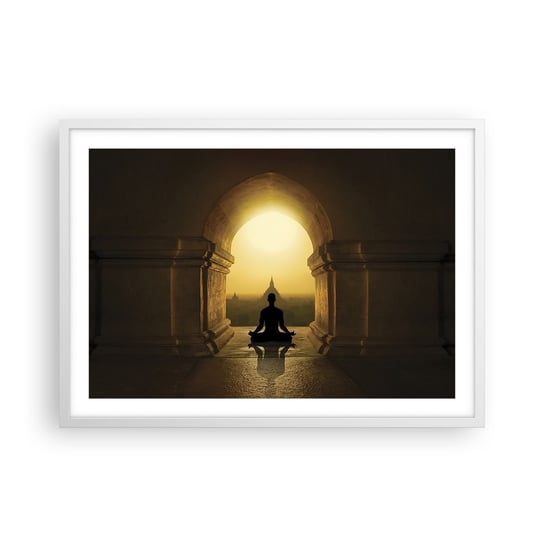 Obraz - Plakat - Pełna harmonia - 70x50cm - Medytacja Świątynia Budda - Nowoczesny modny obraz Plakat rama biała ARTTOR ARTTOR