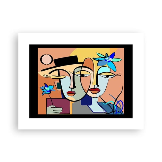 Obraz - Plakat - Picassowskie randez vous - 40x30cm - Twarze Nowoczesny Kubizm - Foto Plakaty na ścianę bez ramy - Plakat do Salonu Sypialni ARTTOR ARTTOR