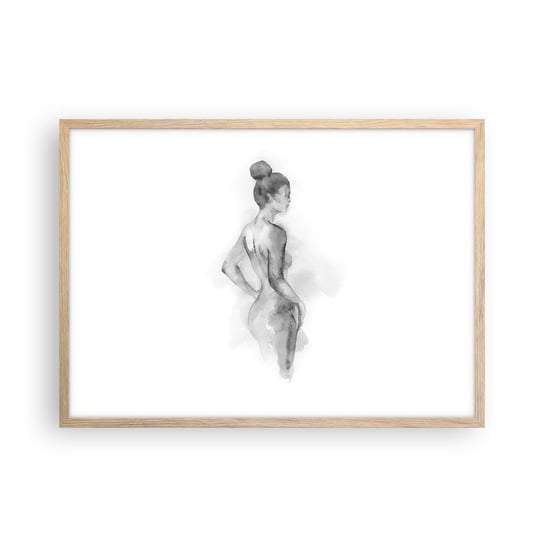 Obraz - Plakat - Piękna jak malowanie - 70x50cm - Kobieta Ciało Grafika - Nowoczesny modny obraz Plakat rama jasny dąb ARTTOR ARTTOR