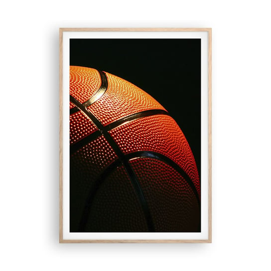 Obraz - Plakat - Piękna jak planeta - 70x100cm - Sport Koszykówka Piłka Koszykowa - Foto Plakaty w ramie koloru jasny dąb do Salonu Sypialni ARTTOR ARTTOR