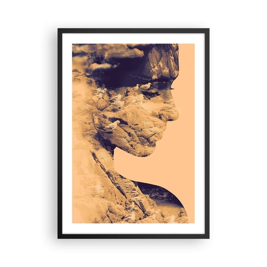 Obraz - Plakat - Piękna z natury - 50x70cm - Abstrakcja Sztuka Twarz Kobiety - Nowoczesny modny obraz Plakat czarna rama ARTTOR ARTTOR