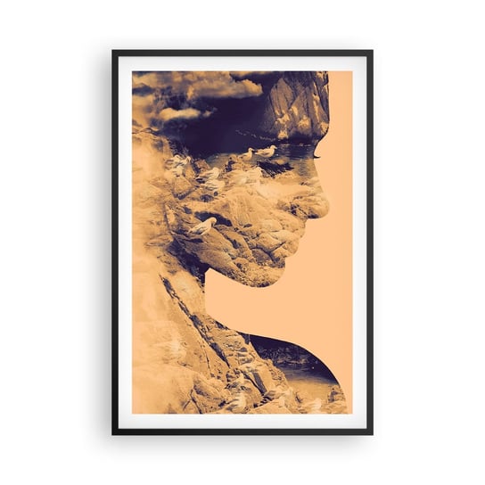 Obraz - Plakat - Piękna z natury - 61x91cm - Abstrakcja Sztuka Twarz Kobiety - Foto Plakaty na ścianę w czarnej ramie - Plakat do Salonu Sypialni ARTTOR ARTTOR