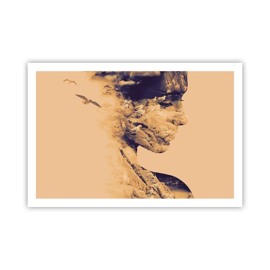 Obraz - Plakat - Piękna z natury - 91x61cm - Abstrakcja Sztuka Twarz Kobiety - Foto Plakaty na ścianę bez ramy - Plakat do Salonu Sypialni ARTTOR ARTTOR