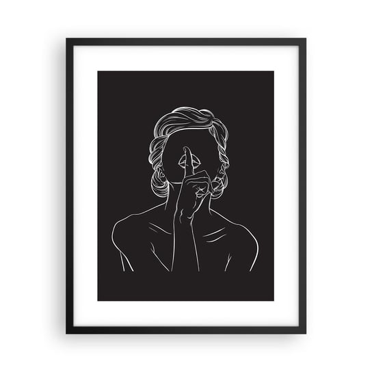Obraz - Plakat - Piękno rozkwita w ciszy - 40x50cm - Kobieta Rysunek Kreska - Foto Plakaty w ramie koloru czarnego do Salonu Sypialni ARTTOR ARTTOR