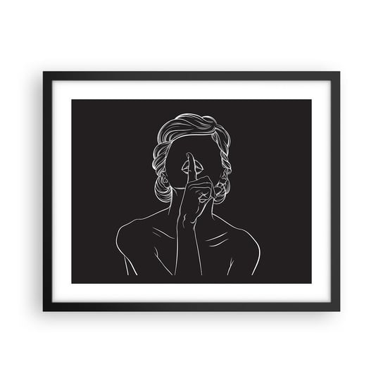 Obraz - Plakat - Piękno rozkwita w ciszy - 50x40cm - Kobieta Rysunek Kreska - Foto Plakaty w ramie koloru czarnego do Salonu Sypialni ARTTOR ARTTOR