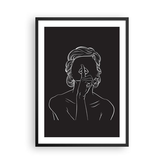 Obraz - Plakat - Piękno rozkwita w ciszy - 50x70cm - Kobieta Rysunek Kreska - Nowoczesny modny obraz Plakat czarna rama ARTTOR ARTTOR