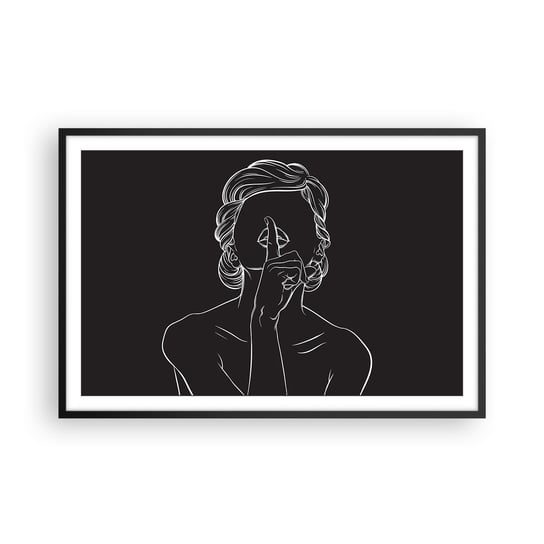 Obraz - Plakat - Piękno rozkwita w ciszy - 91x61cm - Kobieta Rysunek Kreska - Foto Plakaty na ścianę w czarnej ramie - Plakat do Salonu Sypialni ARTTOR ARTTOR