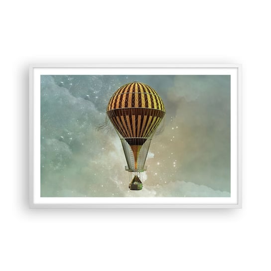 Obraz - Plakat - Pionierskie loty - 91x61cm - Balon Latać Chmury - Foto Plakaty na ścianę w ramie białej - Plakat do Salonu Sypialni ARTTOR ARTTOR