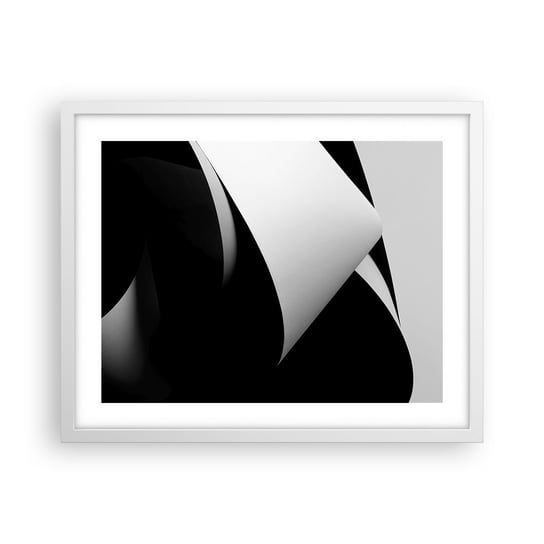Obraz - Plakat - Płaszczyzny światła z głębi cienia - 50x40cm - 3D Stonowany Kształty - Foto Plakaty w ramie koloru białego do Salonu Sypialni ARTTOR ARTTOR