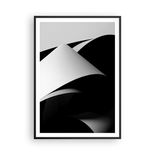 Obraz - Plakat - Płaszczyzny światła z głębi cienia - 70x100cm - 3D Stonowany Kształty - Foto Plakaty w ramie koloru czarnego do Salonu Sypialni ARTTOR ARTTOR