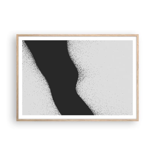 Obraz - Plakat - Płynna równowaga - 100x70cm - Abstrakcja Sztuka Minimalizm - Foto Plakaty w ramie koloru jasny dąb do Salonu Sypialni ARTTOR ARTTOR