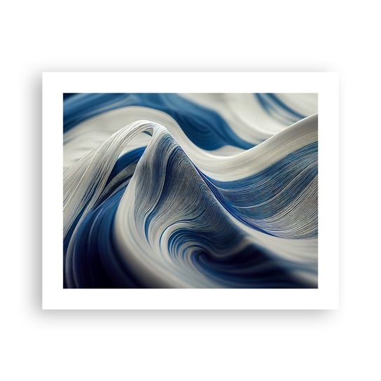Obraz - Plakat - Płynność błękitu i bieli - 50x40cm - Farba Fala 3D - Foto Plakaty bez ramy do Salonu Sypialni ARTTOR ARTTOR
