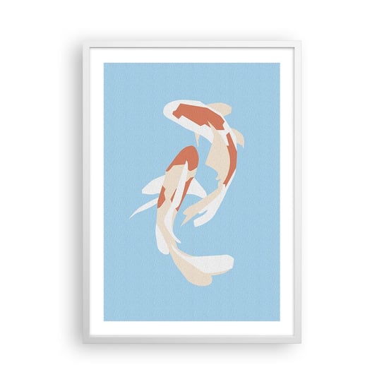 Obraz - Plakat - Pływanie synchroniczne spontaniczne - 50x70cm - Ryby Nowoczesny Minimalizm - Nowoczesny modny obraz Plakat rama biała ARTTOR ARTTOR