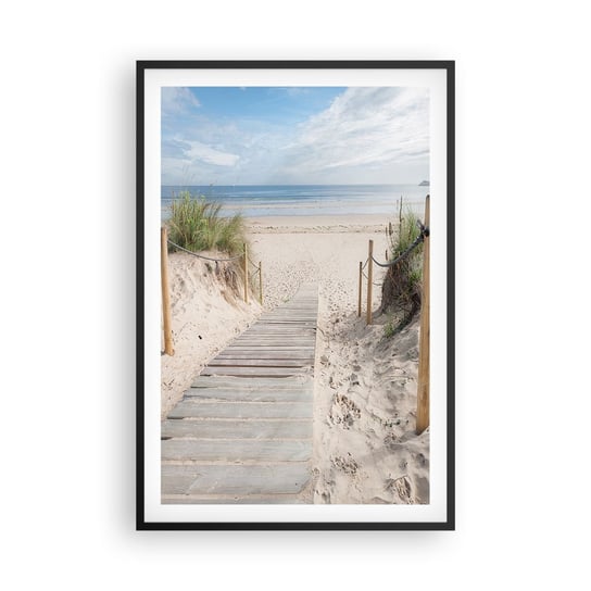 Obraz - Plakat - Po horyzont - 61x91cm - Krajobraz Morska Wydma Morze - Foto Plakaty na ścianę w czarnej ramie - Plakat do Salonu Sypialni ARTTOR ARTTOR