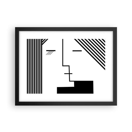Obraz - Plakat - Po prostu pocałunek - 40x30cm - Sztuka Współczesna Czarno-Biały Twarz - Foto Plakaty na ścianę w czarnej ramie - Plakat do Salonu Sypialni ARTTOR ARTTOR