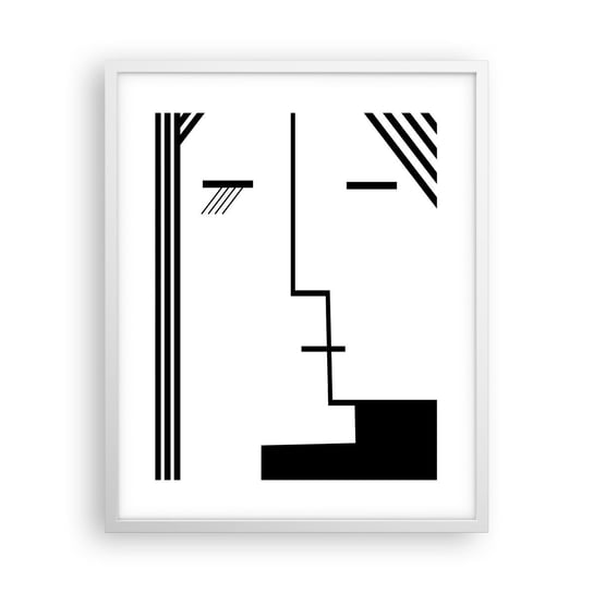 Obraz - Plakat - Po prostu pocałunek - 40x50cm - Sztuka Współczesna Czarno-Biały Twarz - Foto Plakaty w ramie koloru białego do Salonu Sypialni ARTTOR ARTTOR