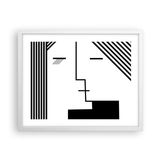 Obraz - Plakat - Po prostu pocałunek - 50x40cm - Sztuka Współczesna Czarno-Biały Twarz - Foto Plakaty w ramie koloru białego do Salonu Sypialni ARTTOR ARTTOR