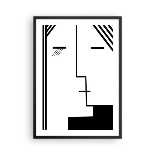 Obraz - Plakat - Po prostu pocałunek - 50x70cm - Sztuka Współczesna Czarno-Biały Twarz - Nowoczesny modny obraz Plakat czarna rama ARTTOR ARTTOR
