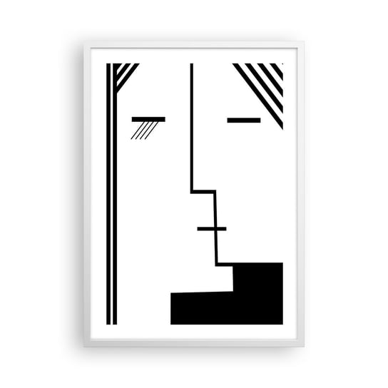 Obraz - Plakat - Po prostu pocałunek - 50x70cm - Sztuka Współczesna Czarno-Biały Twarz - Nowoczesny modny obraz Plakat rama biała ARTTOR ARTTOR