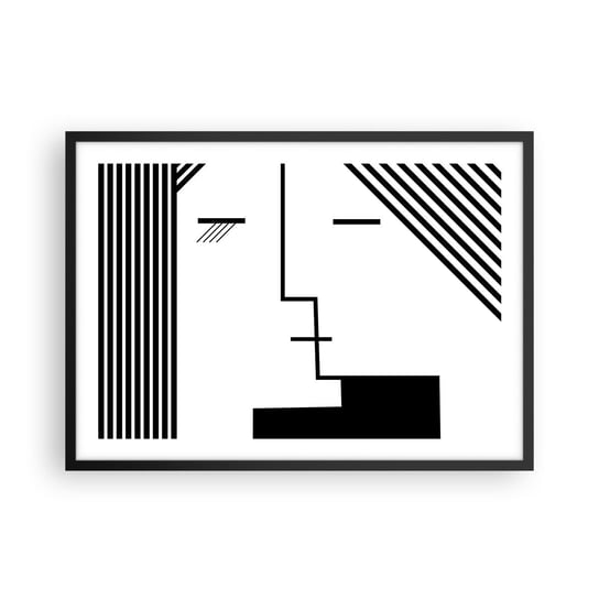 Obraz - Plakat - Po prostu pocałunek - 70x50cm - Sztuka Współczesna Czarno-Biały Twarz - Nowoczesny modny obraz Plakat czarna rama ARTTOR ARTTOR