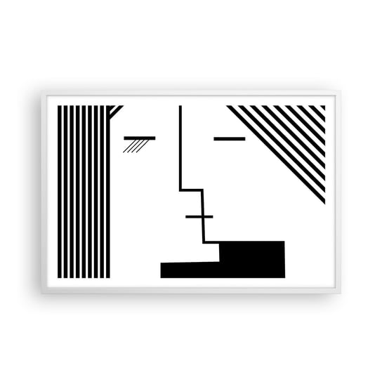 Obraz - Plakat - Po prostu pocałunek - 91x61cm - Sztuka Współczesna Czarno-Biały Twarz - Foto Plakaty na ścianę w ramie białej - Plakat do Salonu Sypialni ARTTOR ARTTOR