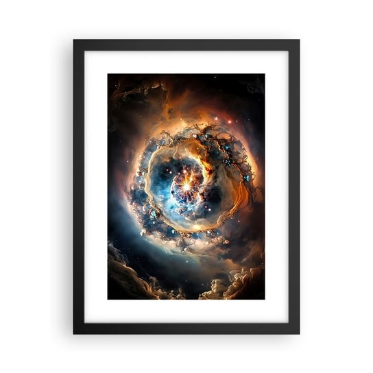 Obraz - Plakat - Początek - 30x40cm - Wszechświat Kosmos Galaktyka - Foto Plakaty na ścianę w czarnej ramie - Plakat do Salonu Sypialni ARTTOR ARTTOR