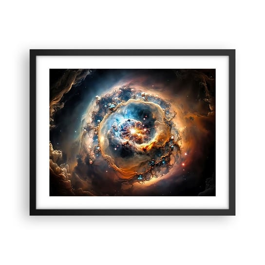 Obraz - Plakat - Początek - 50x40cm - Wszechświat Kosmos Galaktyka - Foto Plakaty w ramie koloru czarnego do Salonu Sypialni ARTTOR ARTTOR