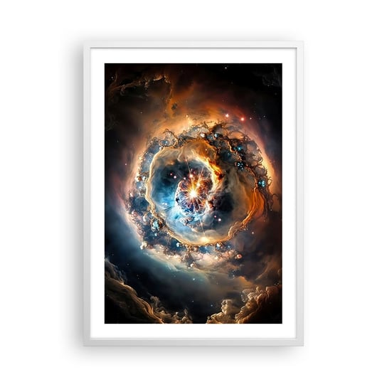 Obraz - Plakat - Początek - 50x70cm - Wszechświat Kosmos Galaktyka - Nowoczesny modny obraz Plakat rama biała ARTTOR ARTTOR