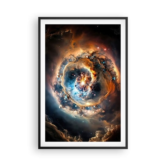 Obraz - Plakat - Początek - 61x91cm - Wszechświat Kosmos Galaktyka - Foto Plakaty na ścianę w czarnej ramie - Plakat do Salonu Sypialni ARTTOR ARTTOR