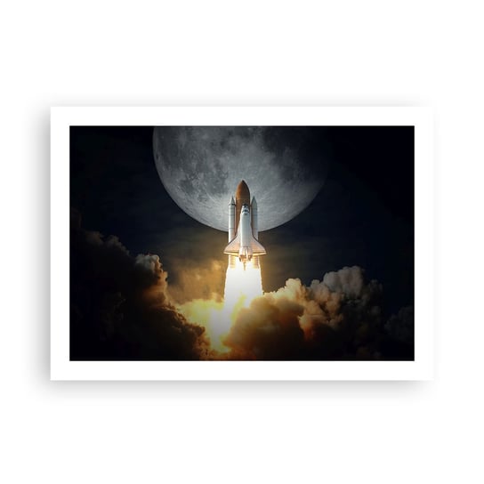 Obraz - Plakat - Początek nieziemskiej przygody - 70x50cm - Księżyc Rakieta Kosmiczna Nasa - Nowoczesny modny obraz Plakat bez ramy do Salonu Sypialni ARTTOR ARTTOR