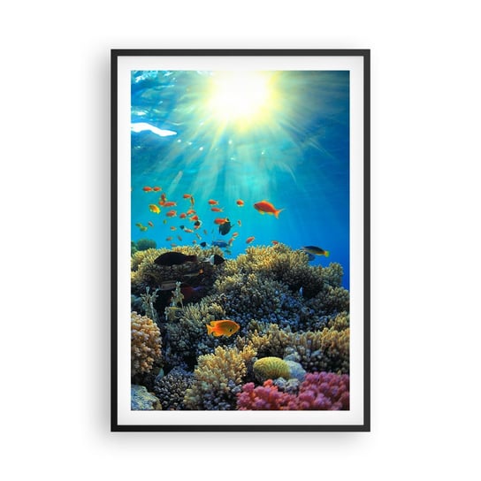 Obraz - Plakat - Podwodne skarby - 61x91cm - Rafa Koralowa Ocean Morski - Foto Plakaty na ścianę w czarnej ramie - Plakat do Salonu Sypialni ARTTOR ARTTOR