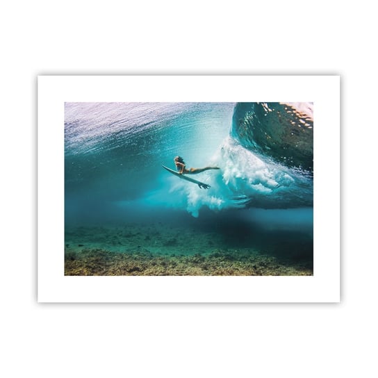 Obraz - Plakat - Podwodny świat - 40x30cm - Surfing Podwodny Świat Kobieta - Foto Plakaty na ścianę bez ramy - Plakat do Salonu Sypialni ARTTOR ARTTOR