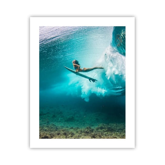Obraz - Plakat - Podwodny świat - 40x50cm - Surfing Podwodny Świat Kobieta - Foto Plakaty bez ramy do Salonu Sypialni ARTTOR ARTTOR