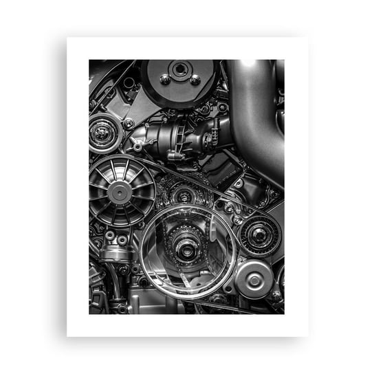 Obraz - Plakat - Poezja mechaniki - 40x50cm - Silnik Mechanik Metal - Foto Plakaty bez ramy do Salonu Sypialni ARTTOR ARTTOR