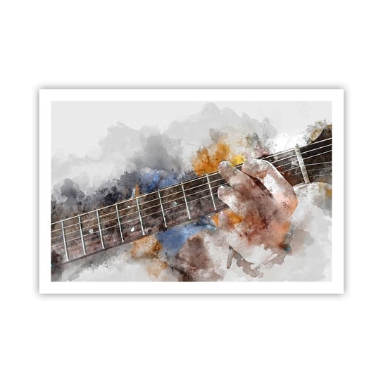 Obraz - Plakat - Poezja między strunami - 91x61cm - Muzyka Gitara Grafika - Foto Plakaty na ścianę bez ramy - Plakat do Salonu Sypialni ARTTOR ARTTOR