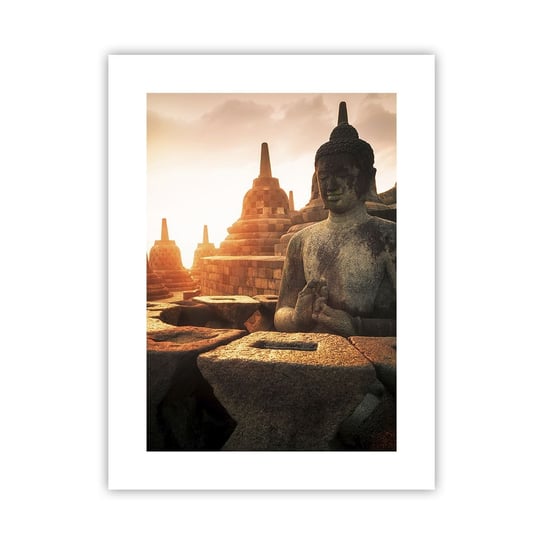 Obraz - Plakat - Pogoda wielkiej mądrości - 30x40cm - Azja Budda Borobudur - Foto Plakaty na ścianę bez ramy - Plakat do Salonu Sypialni ARTTOR ARTTOR